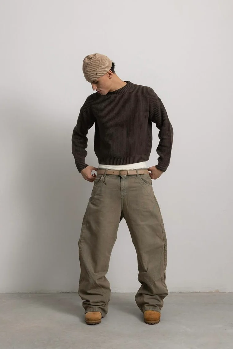 BROWN TEA "P" LINES DENIM JEANS - Image 11