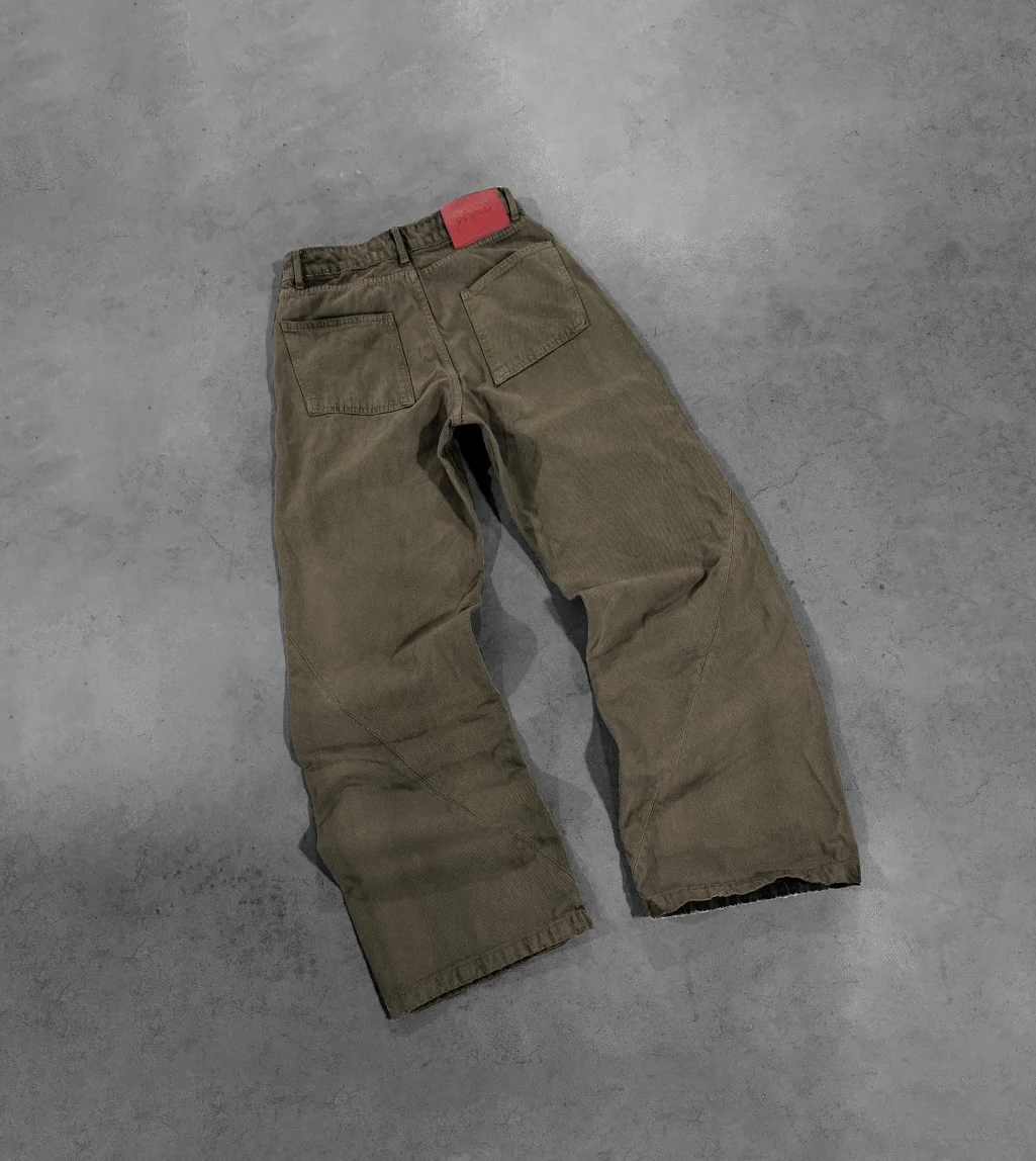 BROWN TEA "P" LINES DENIM JEANS - Image 4