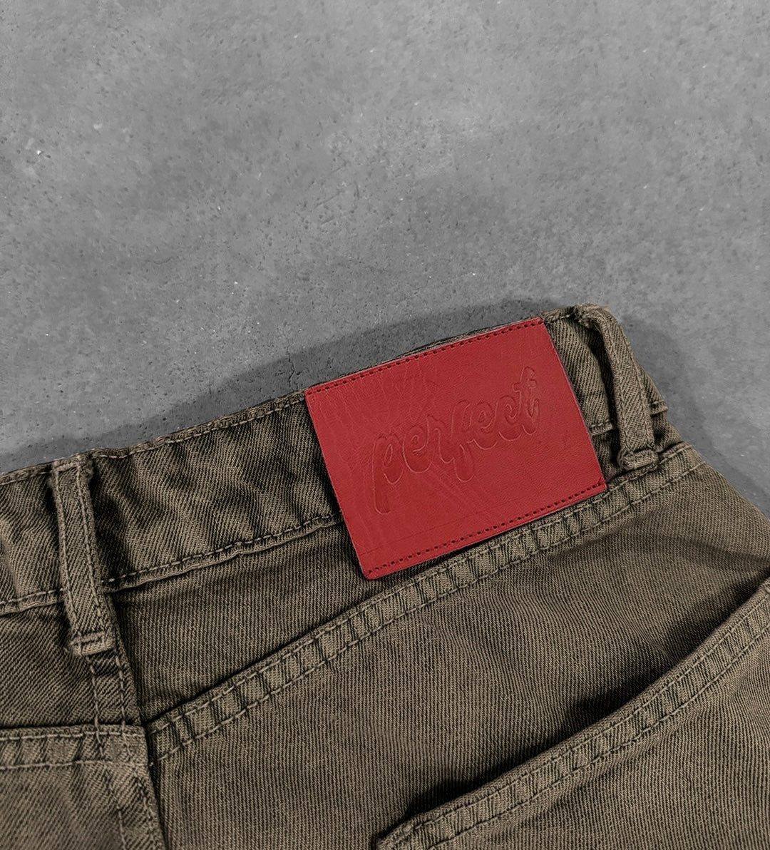 BROWN TEA "P" LINES DENIM JEANS - Image 6