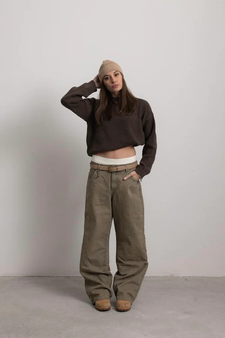 BROWN TEA "P" LINES DENIM JEANS - Image 8