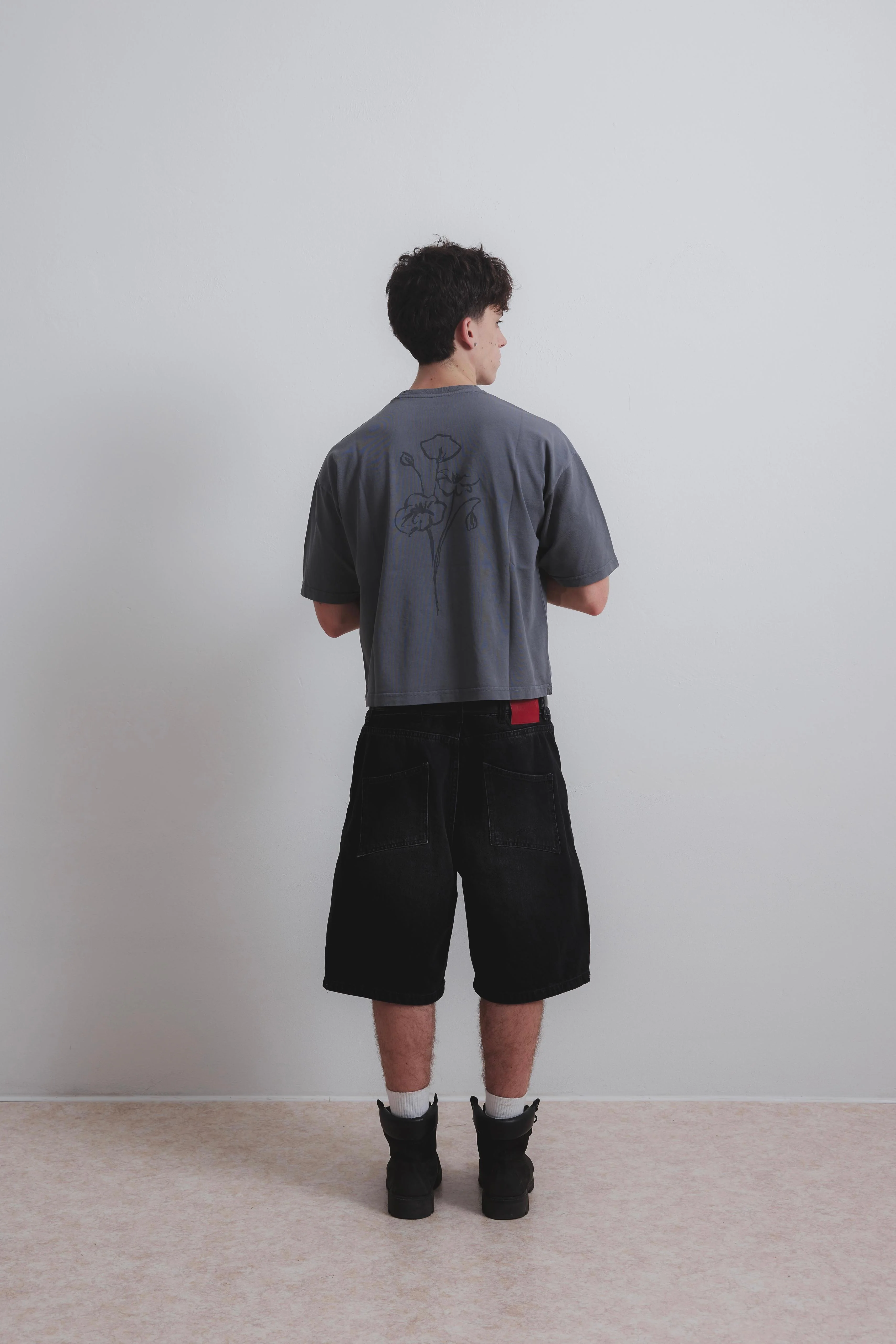 CARBON BLACK DOUBLE KNEE JORTS - Image 6
