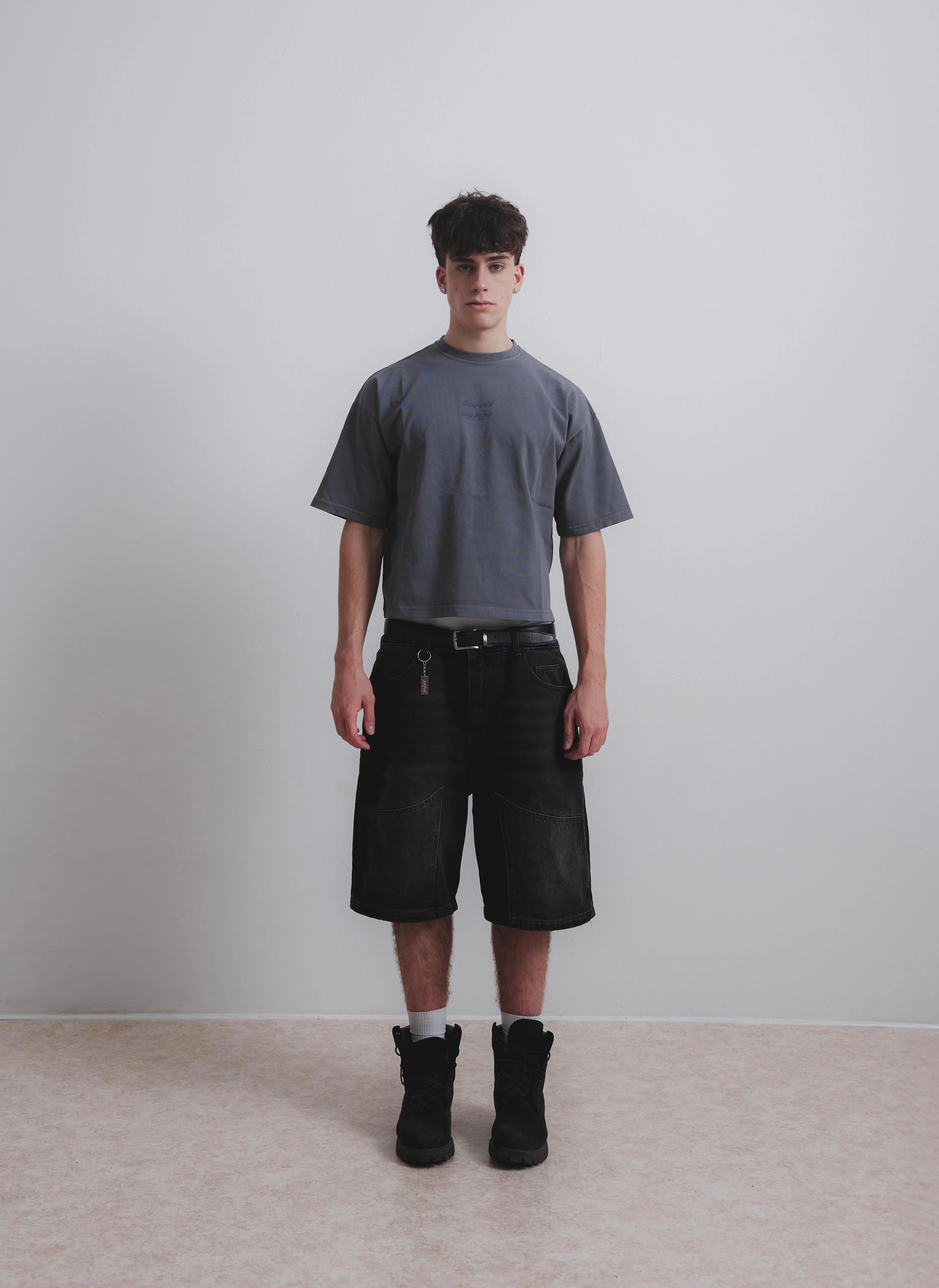 CARBON BLACK DOUBLE KNEE JORTS - Image 7