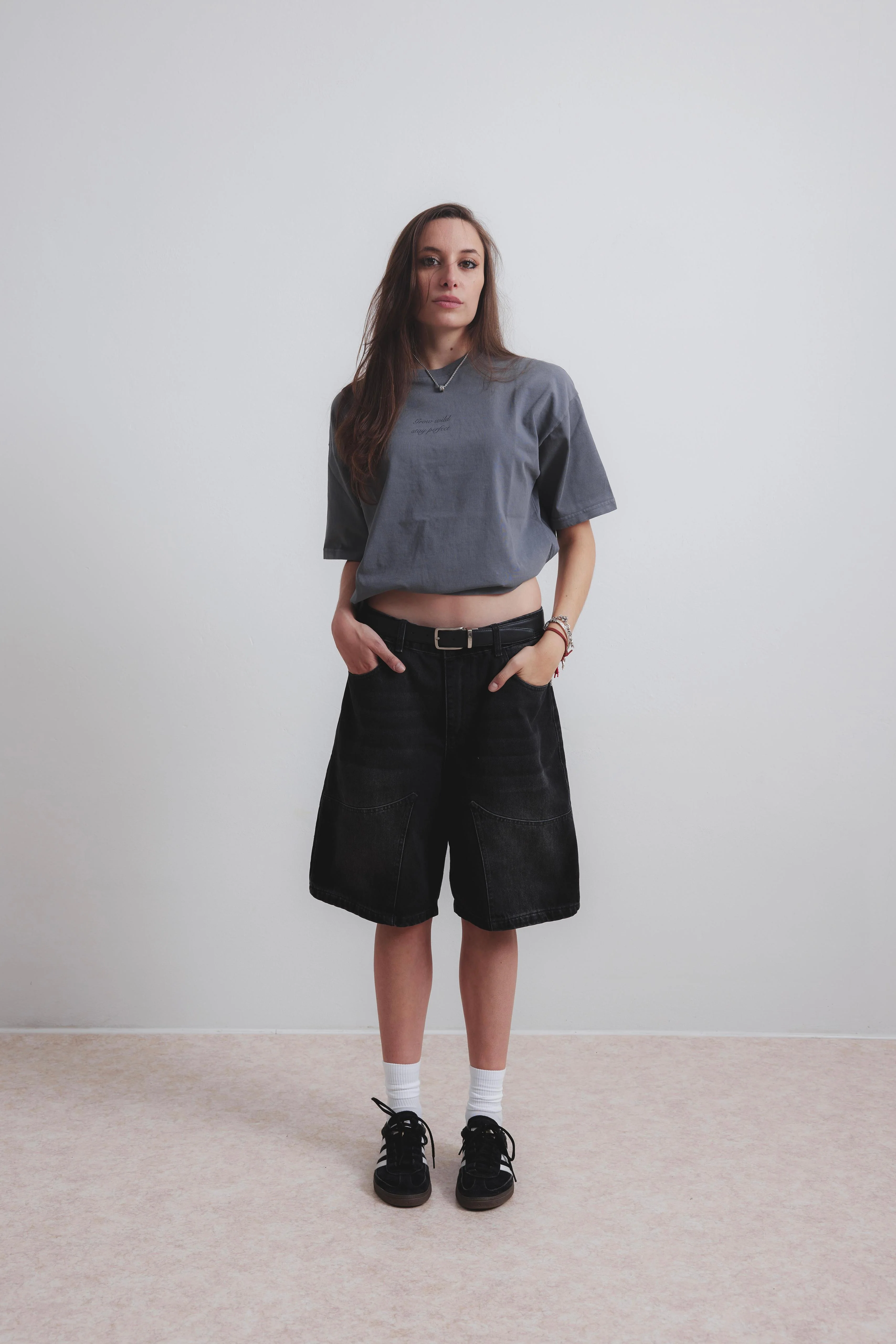 CARBON BLACK DOUBLE KNEE JORTS - Image 8