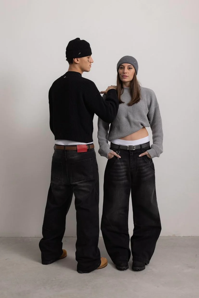 CARBON BLACK "P" LINES DENIM JEANS - Image 11