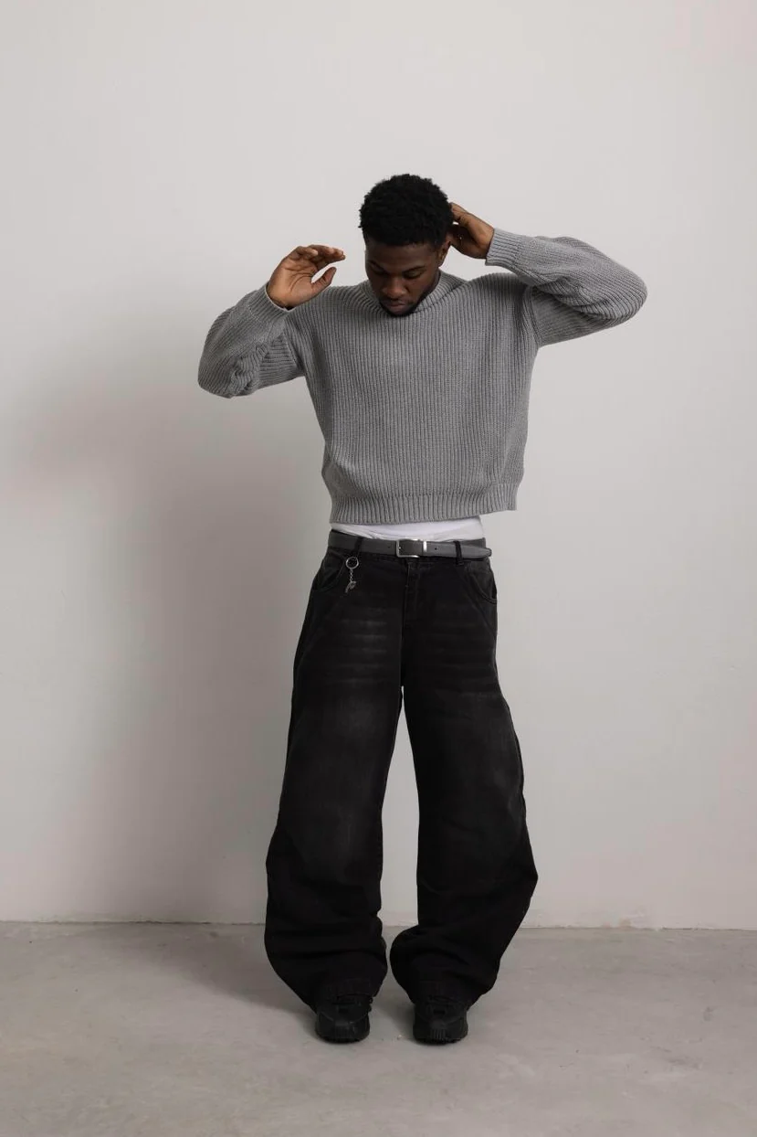 CARBON BLACK "P" LINES DENIM JEANS - Image 12