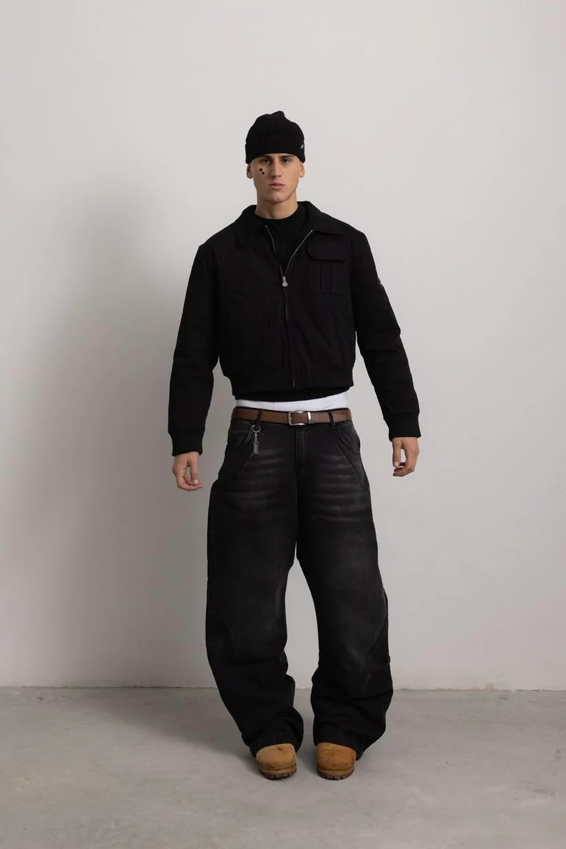 CARBON BLACK "P" LINES DENIM JEANS - Image 13