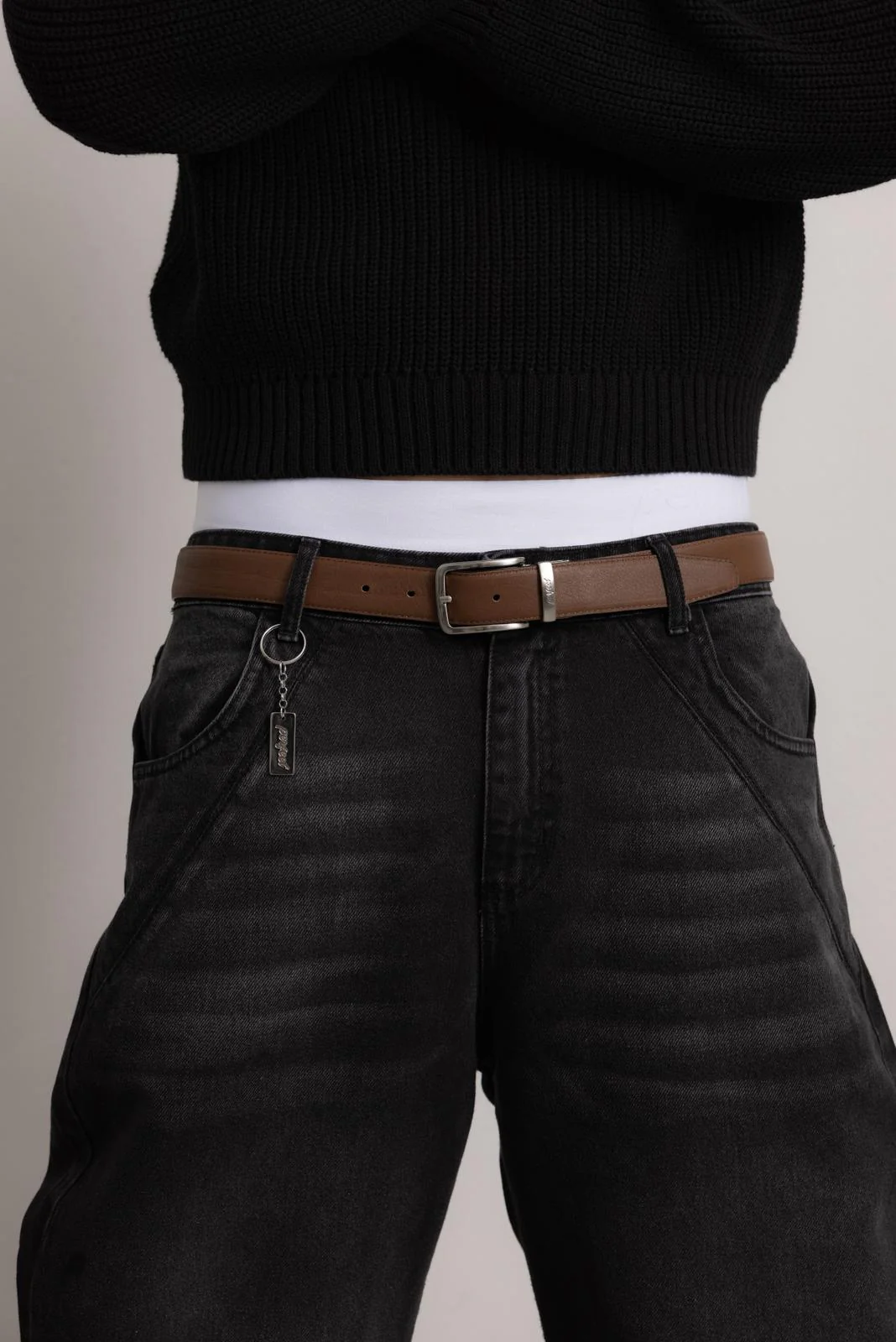 CARBON BLACK "P" LINES DENIM JEANS - Image 14