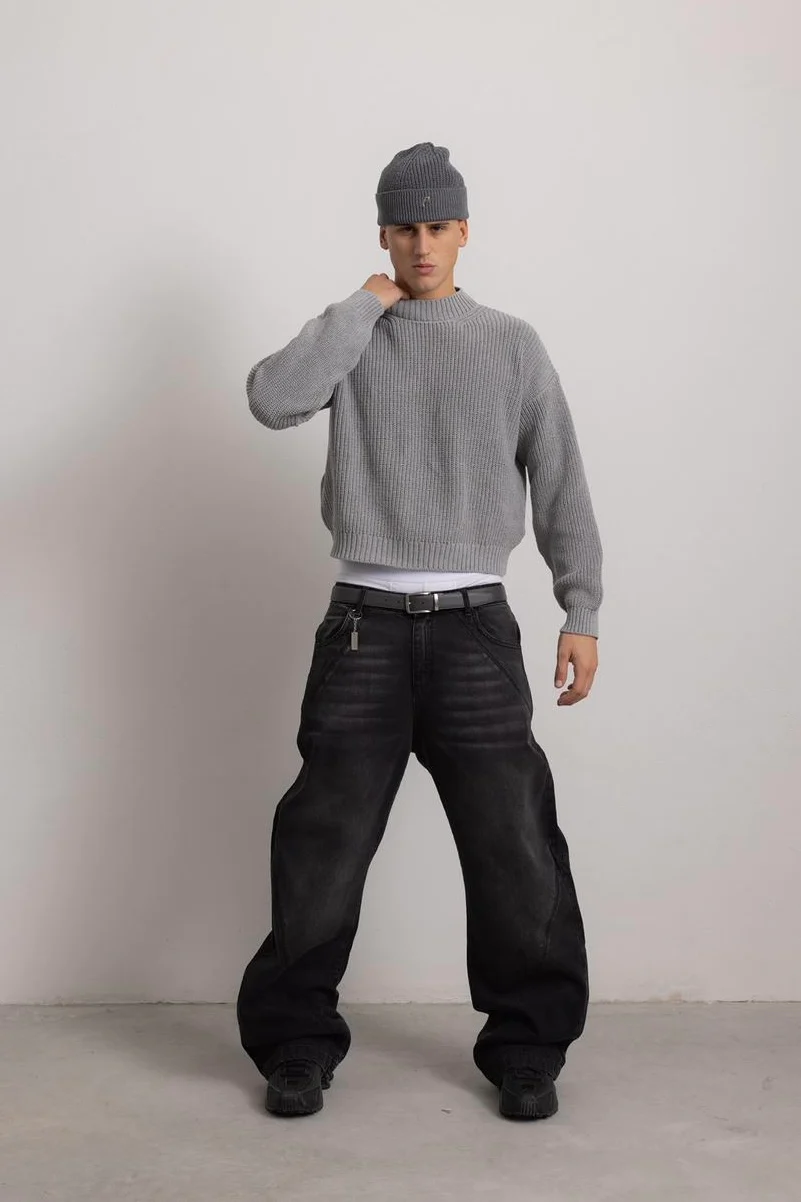CARBON BLACK "P" LINES DENIM JEANS - Image 17