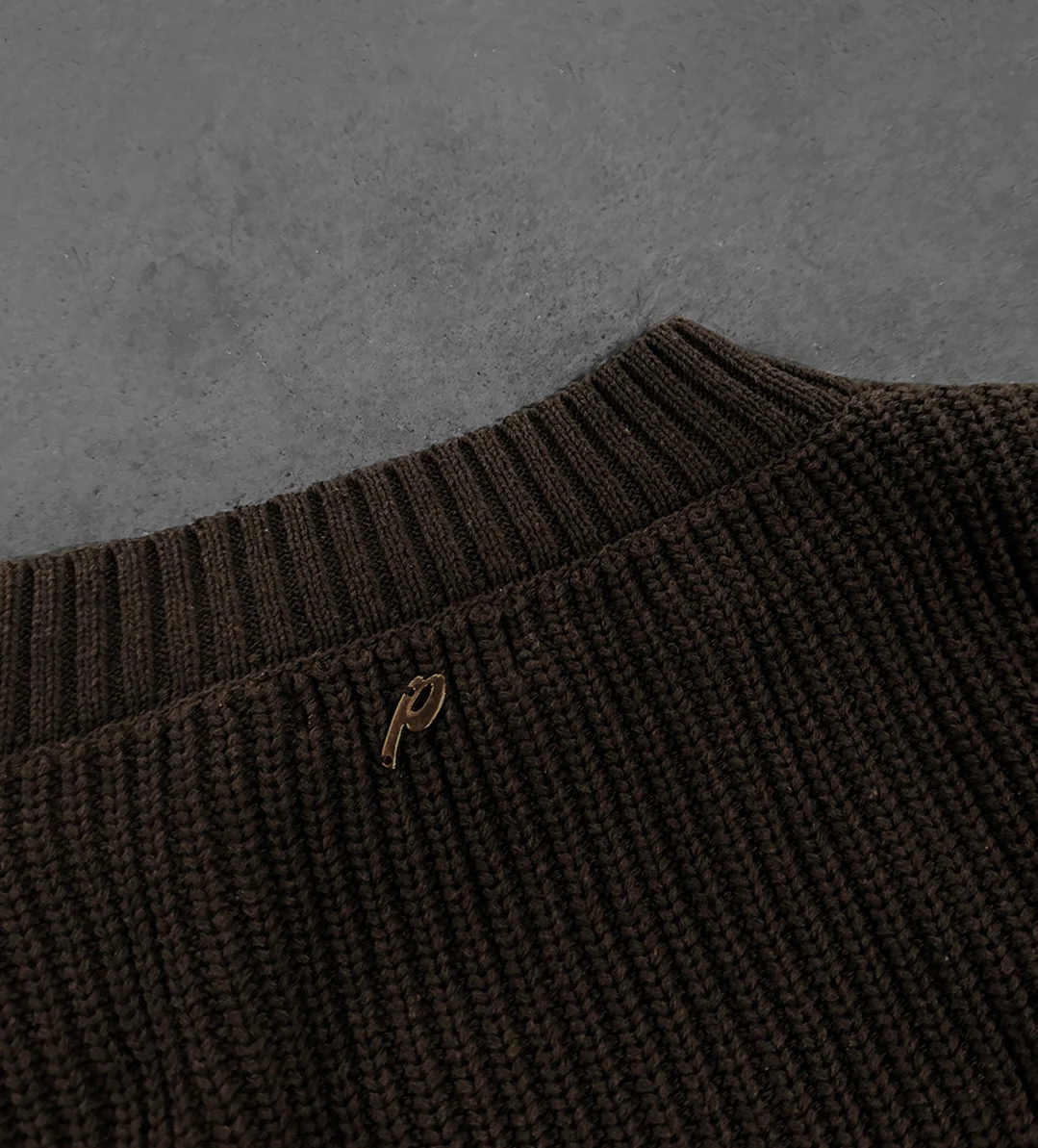 DARK BROWN "P" KNIT - Image 3