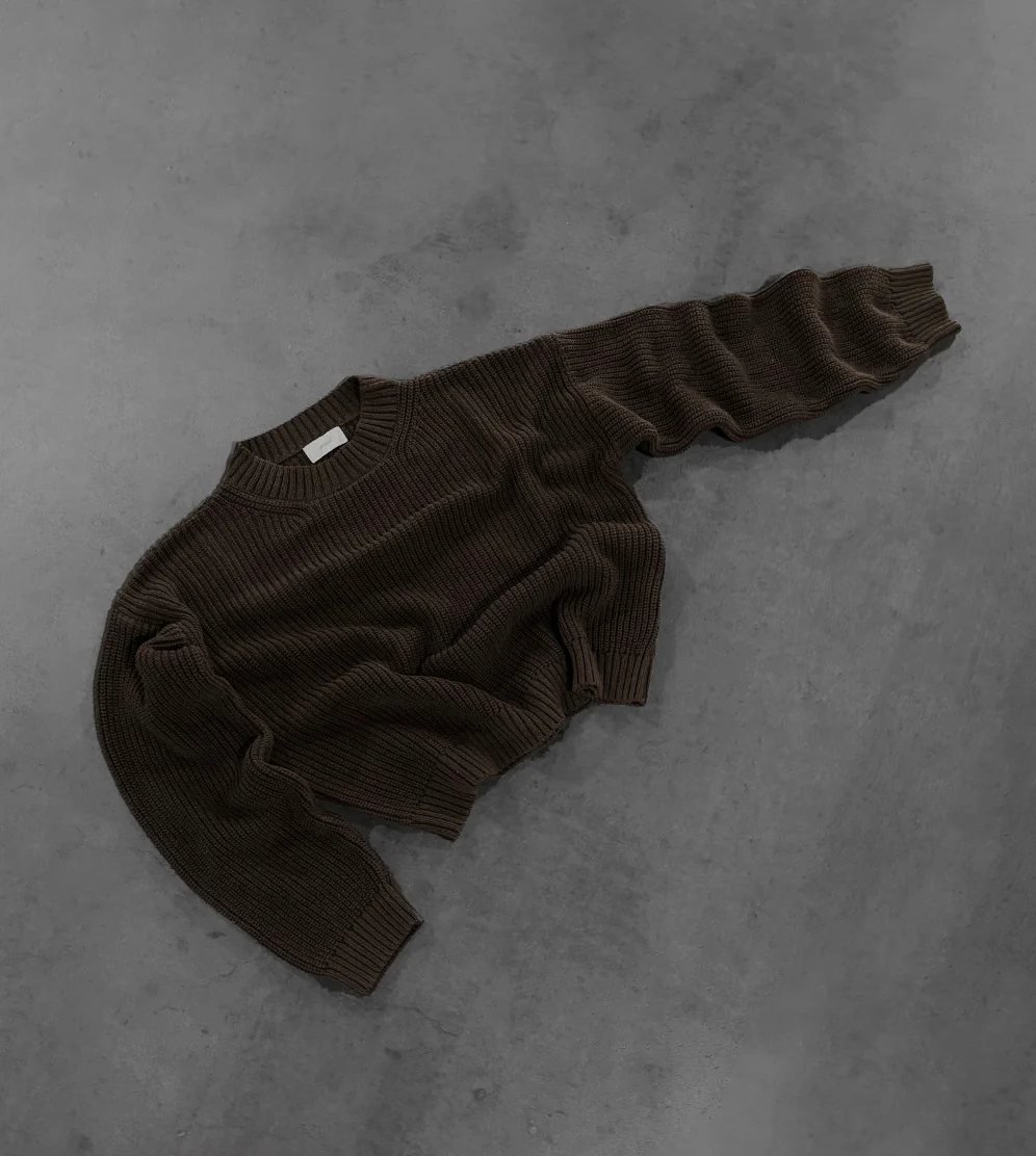 DARK BROWN "P" KNIT - Image 4