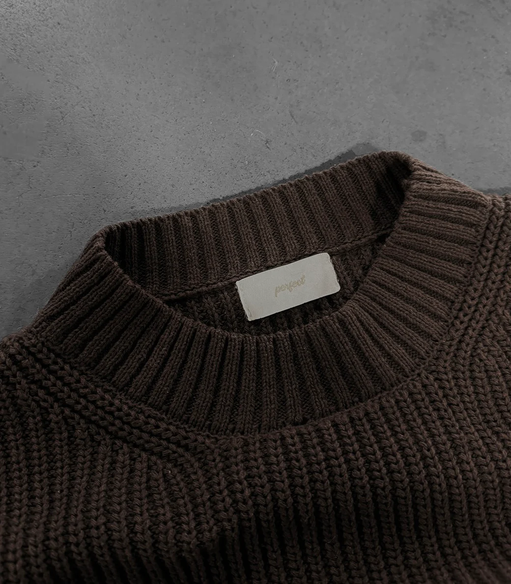 DARK BROWN "P" KNIT - Image 5