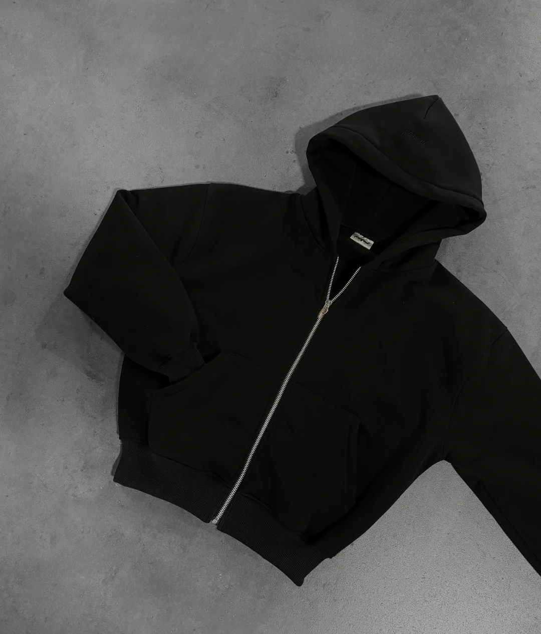 BLACK ZIP HOODIE - Image 3