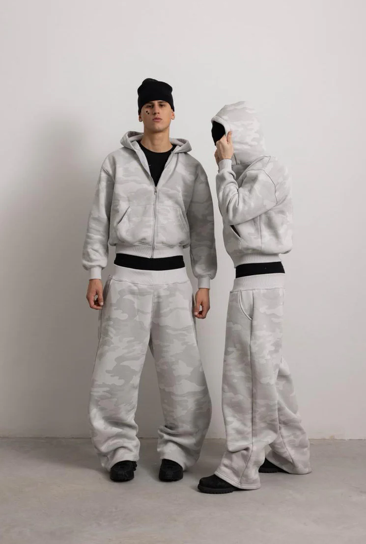 PEARL GREY CAMO ZIP HOODIE - Image 11