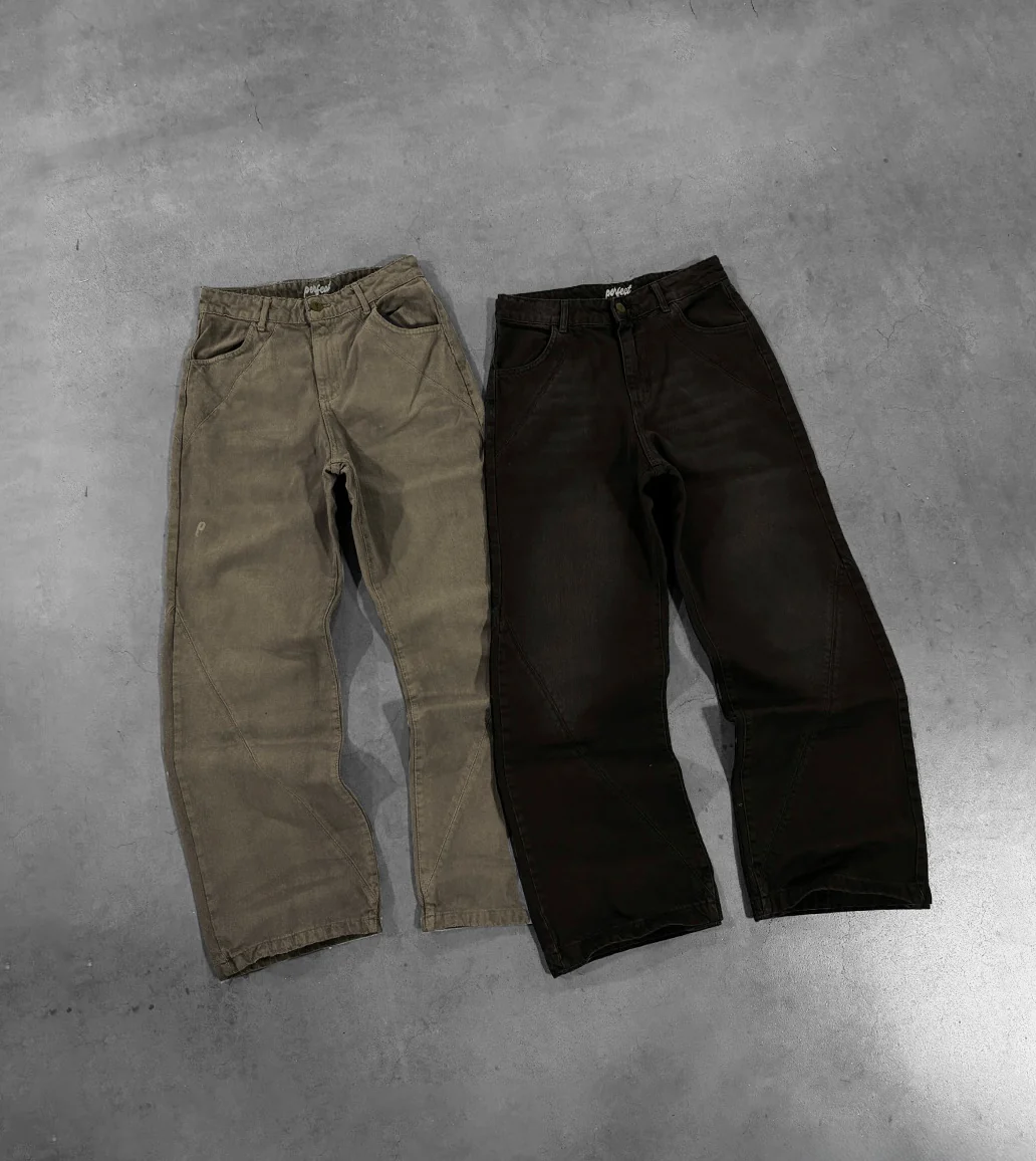 RUST BLACK "P" LINES DENIM JEANS - Image 15