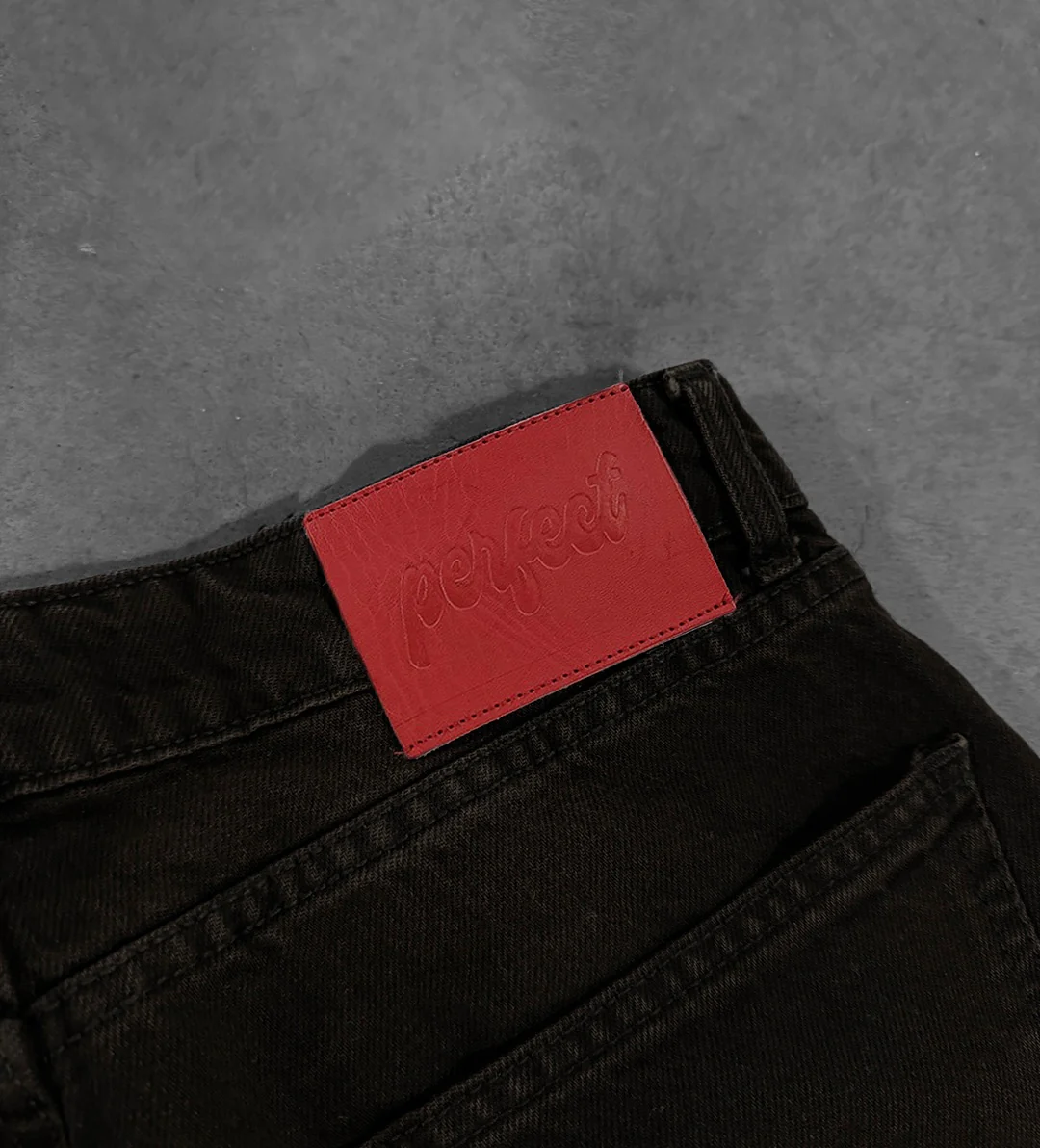 RUST BLACK "P" LINES DENIM JEANS - Image 6