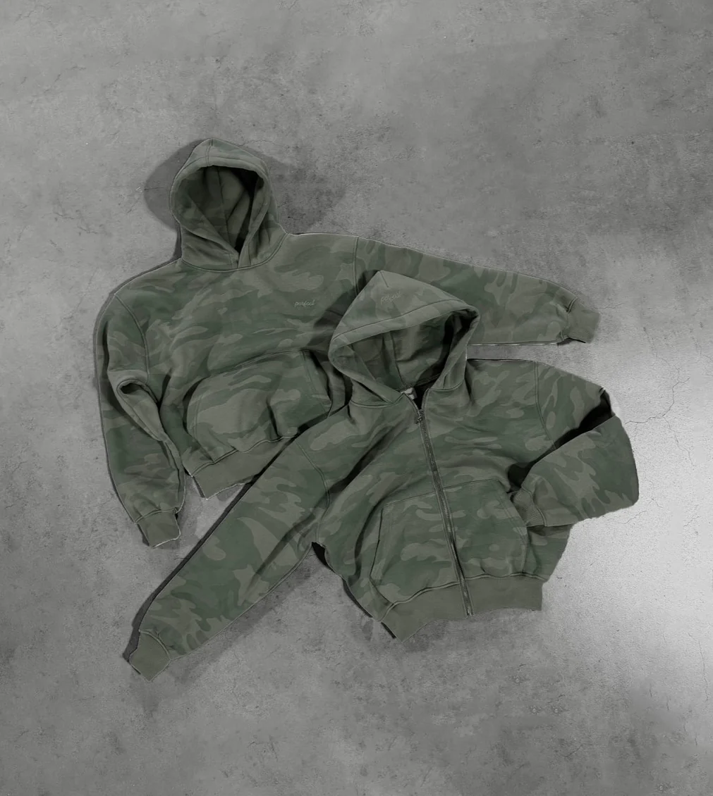 SAGE GREEN CAMO ZIP HOODIE - Image 10
