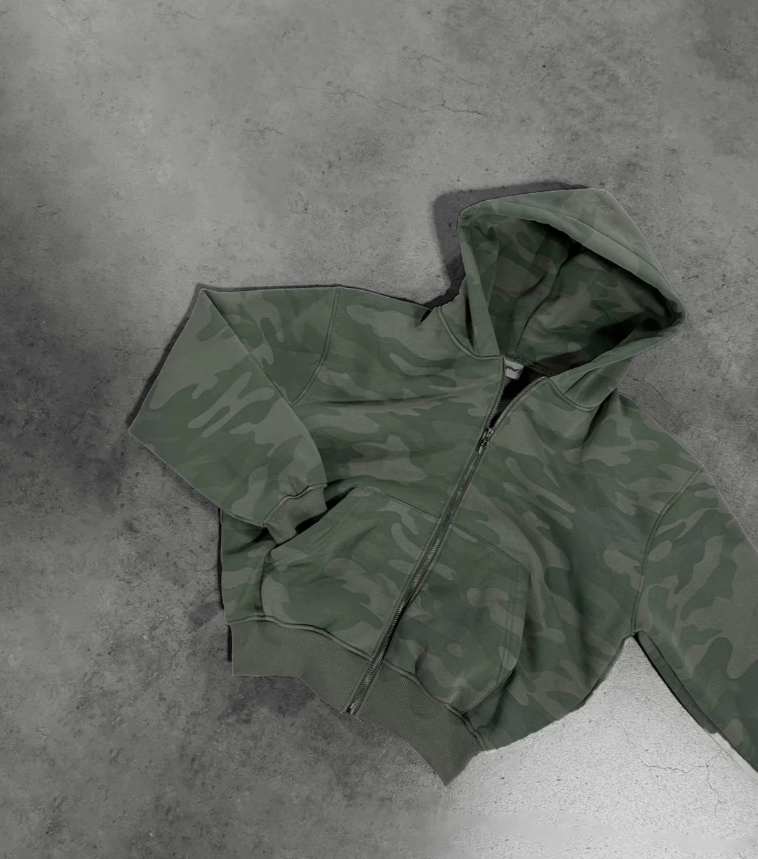 SAGE GREEN CAMO ZIP HOODIE - Image 4
