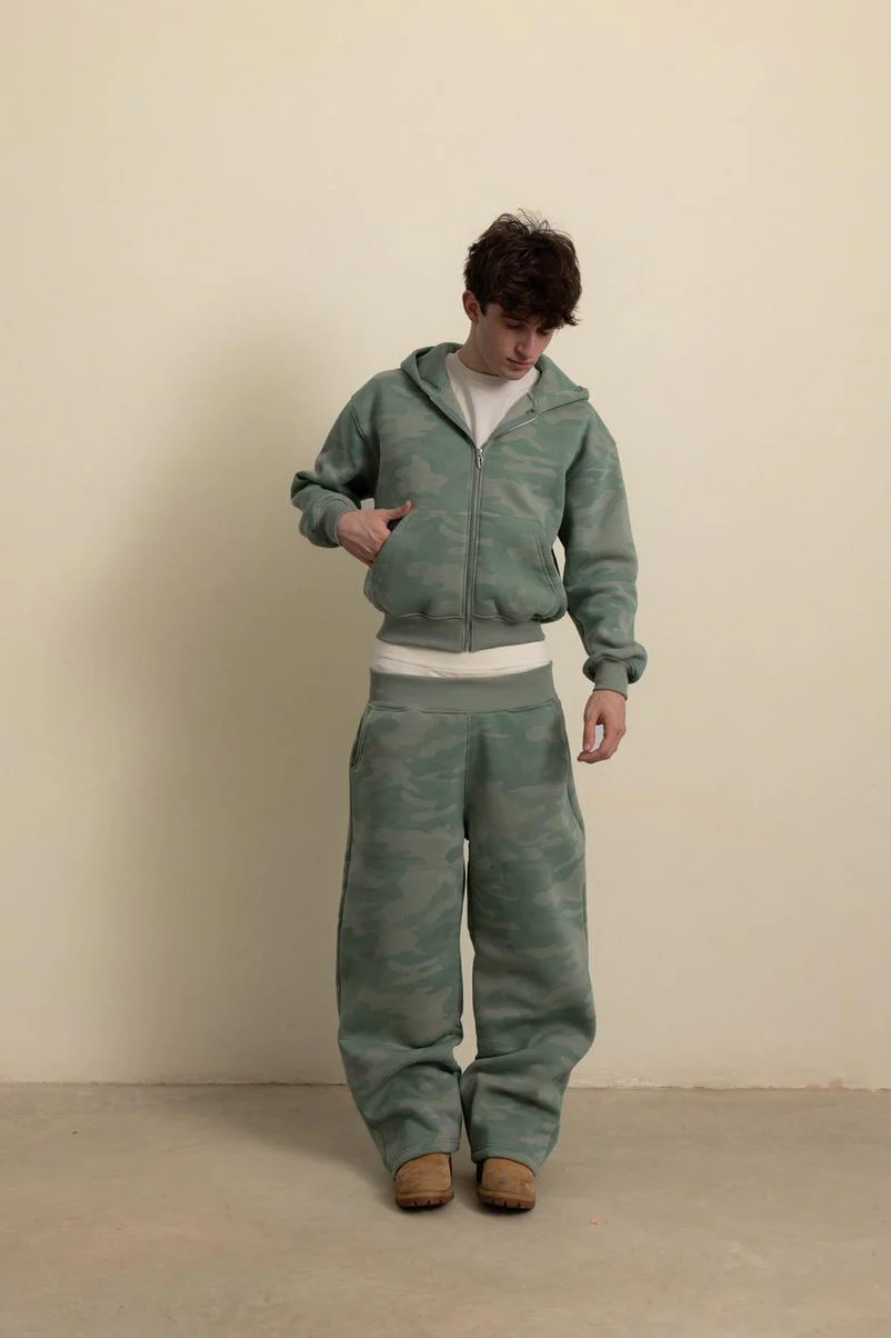 SAGE GREEN CAMO ZIP HOODIE - Image 7