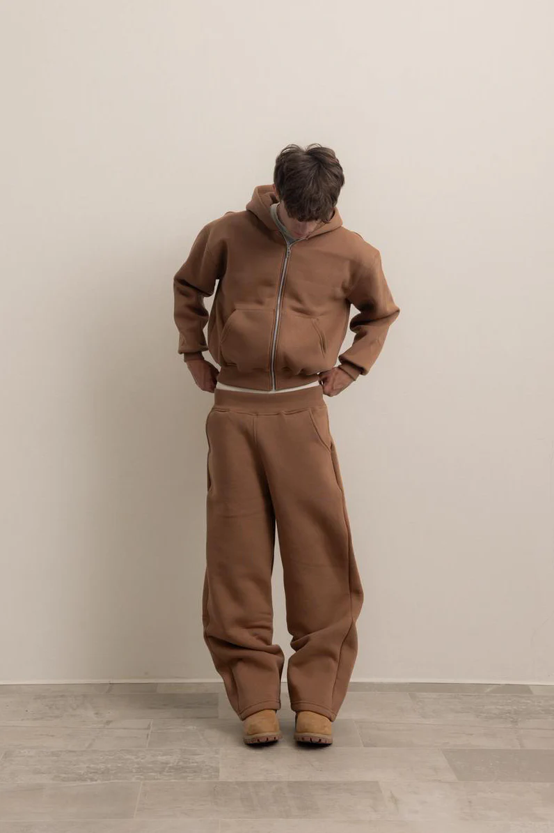 TOBACCO BROWN ZIP HOODIE - Image 5