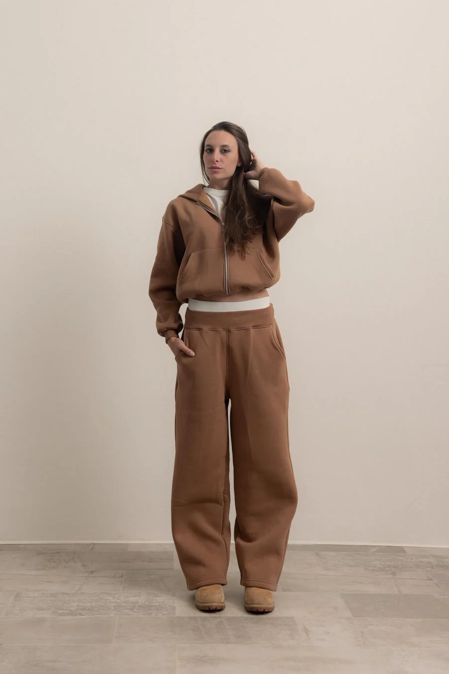 TOBACCO BROWN ZIP HOODIE - Image 7